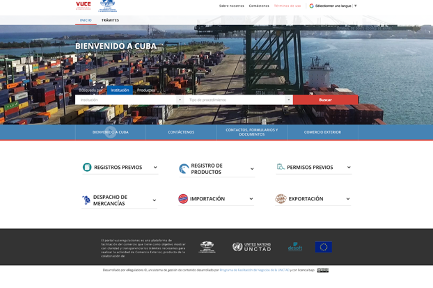 Cuba trade portal: import, export, previous registrations and permits